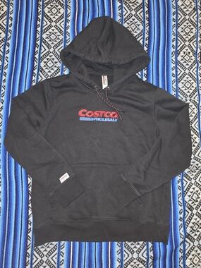 Kirkland Signature Black Hoodie with Red & Blue Costco Logo